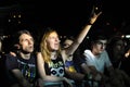 Headbanging crowd at a rock concert